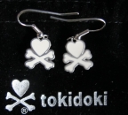 sold out: Tokidoki Ohrringe heart crossbone weiß - TKDK Earrings